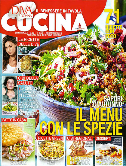 Diva Cucina n.22 del 29 ottobre 2019 - allegato Diva e Donna n.43 - rassegna stampa - Prof. Nicola Sorrentino