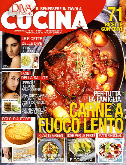 Diva Cucina n.25 del 10 dicembre 2019 - allegato Diva e Donna n.49 - rassegna stampa - Prof. Nicola Sorrentino