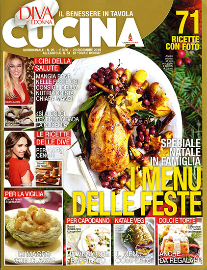 Diva Cucina n.26 del 23 dicembre 2019 - allegato Diva e Donna n.51 - rassegna stampa - Prof. Nicola Sorrentino