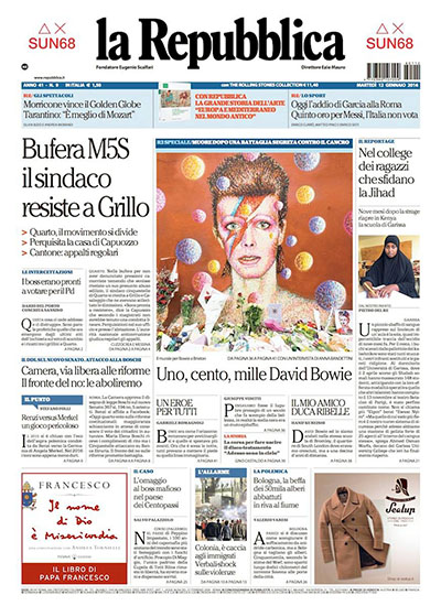 la Repubblica n.9 del 12 gennaio 2016 - rassegna stampa - Prof. Nicola Sorrentino