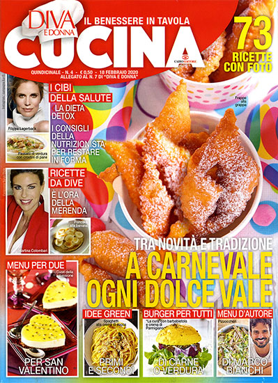 Diva Cucina n.4 del 18 febbraio 2020 - allegato Diva e Donna n.7 - rassegna stampa - Prof. Nicola Sorrentino