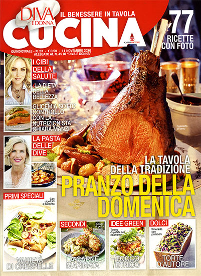 Diva Cucina n.23 dell'11 novembre 2020 - allegato Diva e Donna n.45 - rassegna stampa - Prof. Nicola Sorrentino