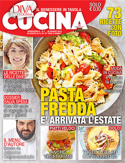 Diva Cucina n.1 del 26 giugno 2018 - allegato Diva e Donna n.25 - rassegna stampa - Prof. Nicola Sorrentino