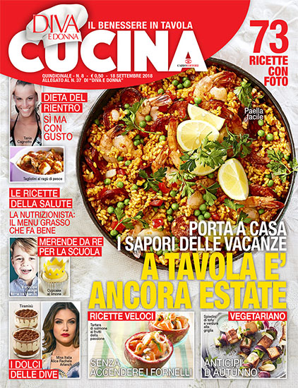 Diva Cucina n.8 del 10 settembre 2018 - allegato Diva e Donna n.37 - rassegna stampa - Prof. Nicola Sorrentino