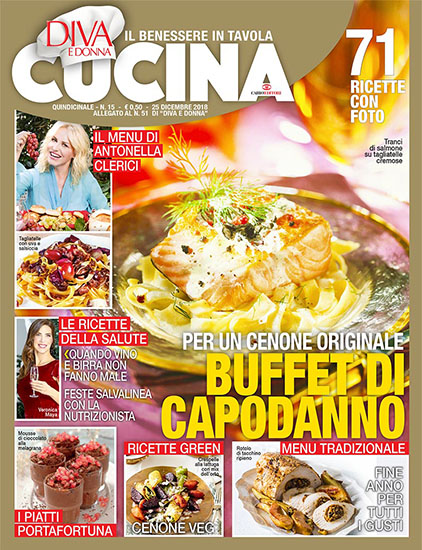 Diva Cucina n.15 del 25 dicembre 2018 - allegato Diva e Donna n.51 - rassegna stampa - Prof. Nicola Sorrentino