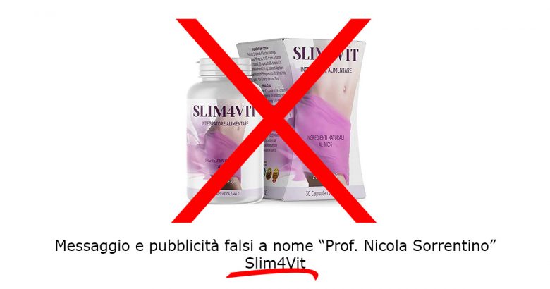 Messaggio e pubblicità falsi a nome "Prof. Nicola Sorrentino" - Slim4Vit