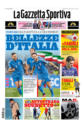 La Gazzetta Sportiva n.41 del 15 ottobre 2023 - rassegna stampa - Prof. Nicola Sorrentino